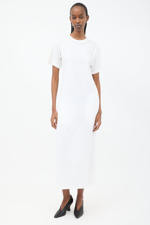 Raey White Cotton Maxi T-Shirt Dress