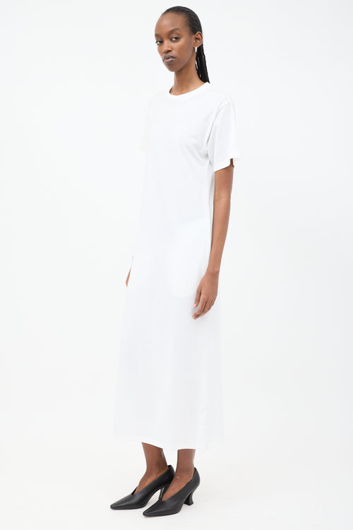 Raey White Cotton Maxi T-Shirt Dress