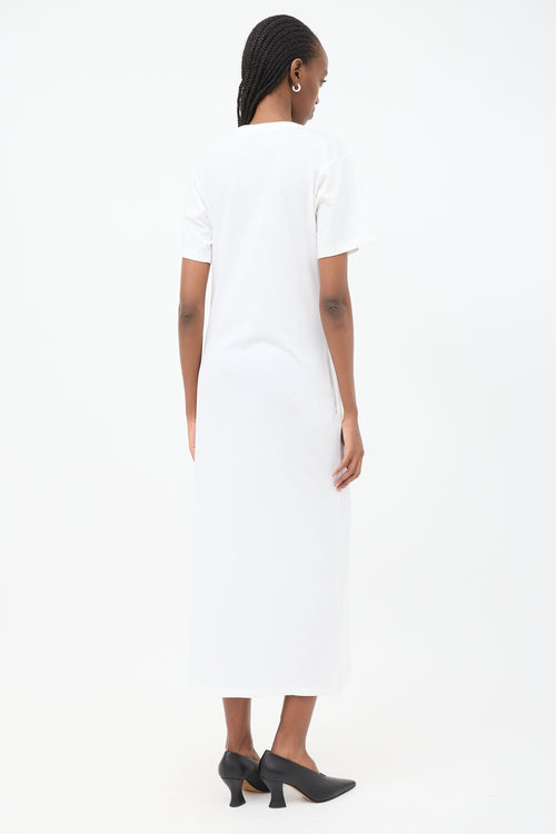 Raey White Cotton Maxi T-Shirt Dress