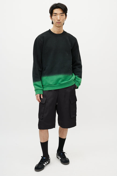 Raf Simons Black 
Green Gradient Sweatshirt