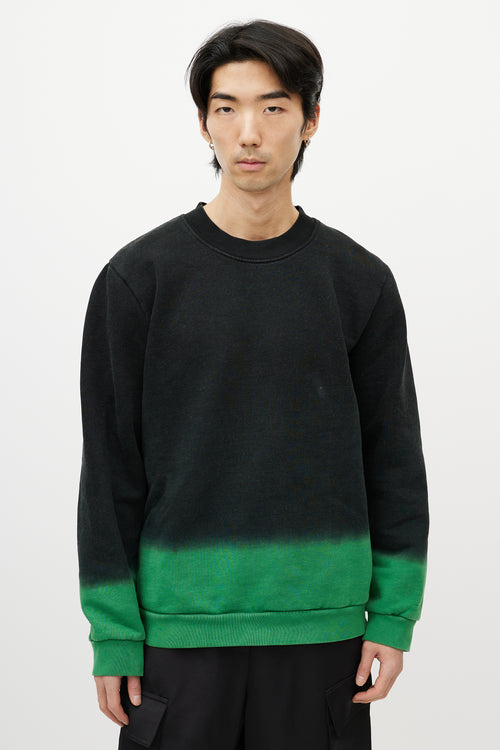 Raf Simons Black 
Green Gradient Sweatshirt