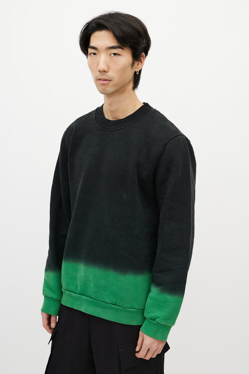 Raf Simons Black 
Green Gradient Sweatshirt