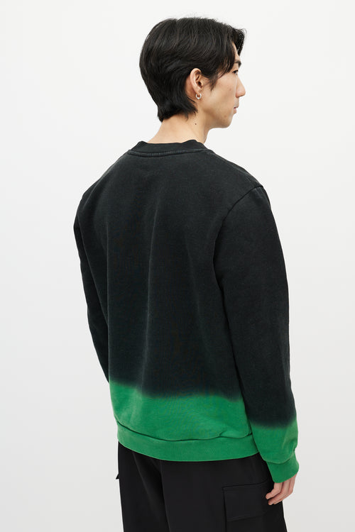 Raf Simons Black 
Green Gradient Sweatshirt