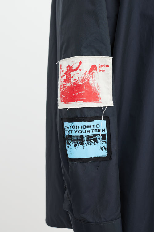 Raf Simons Black 
Multicolour Nylon Patched Shirt