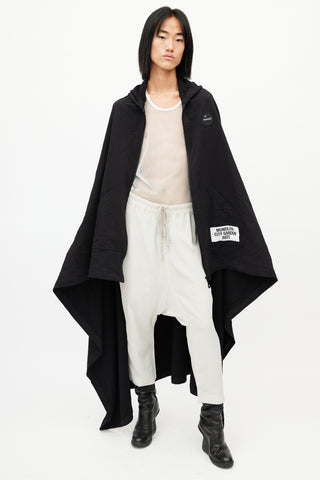 Raf Simons Black Parade Hooded Patch Cape