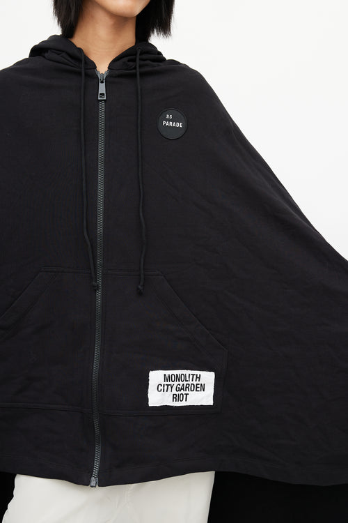 Raf Simons Black Parade Hooded Patch Cape