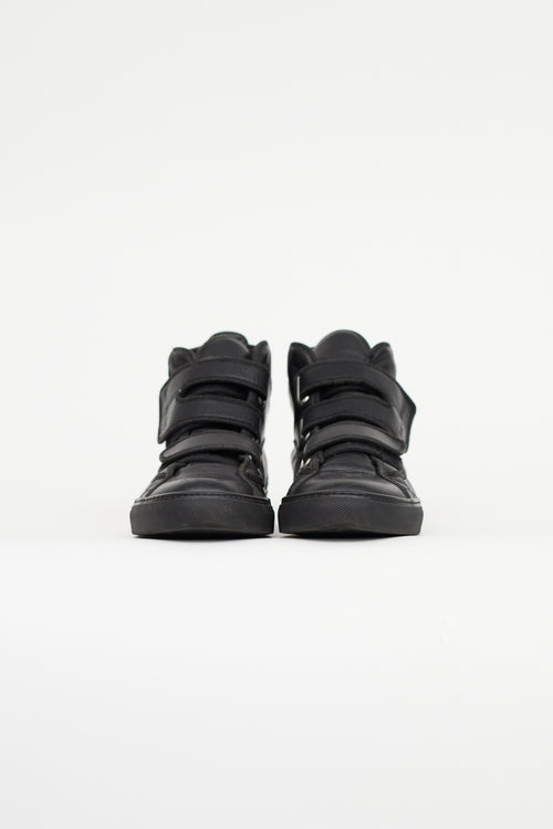 Raf Simons Black Velcro Strap High Sneaker