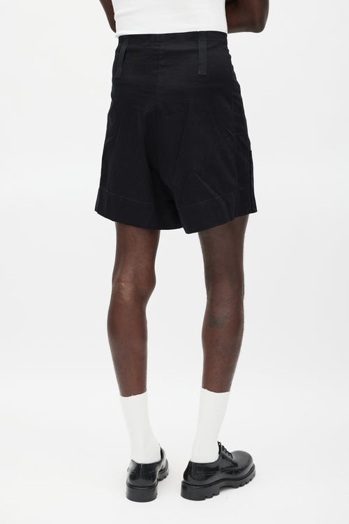 Raf Simons Black Wide Leg Cargo Short