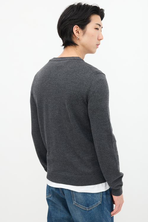 Raf Simons Dark Grey Wool Patch Sweater