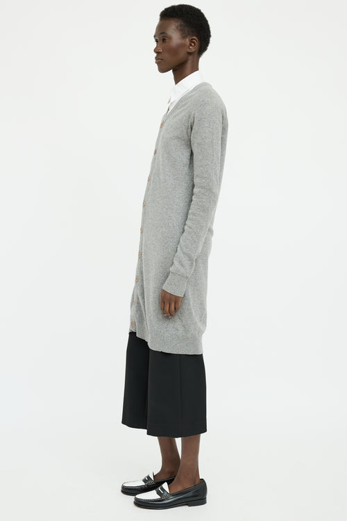 Raf by Raf Simons Grey Long Sleeve Cardigan