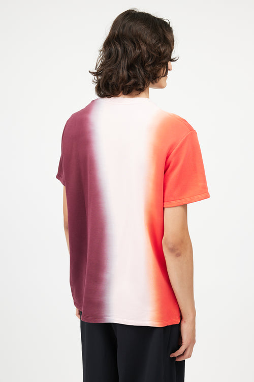 Raf Simons Red Tie Dye Closer With Nylon T-Shirt