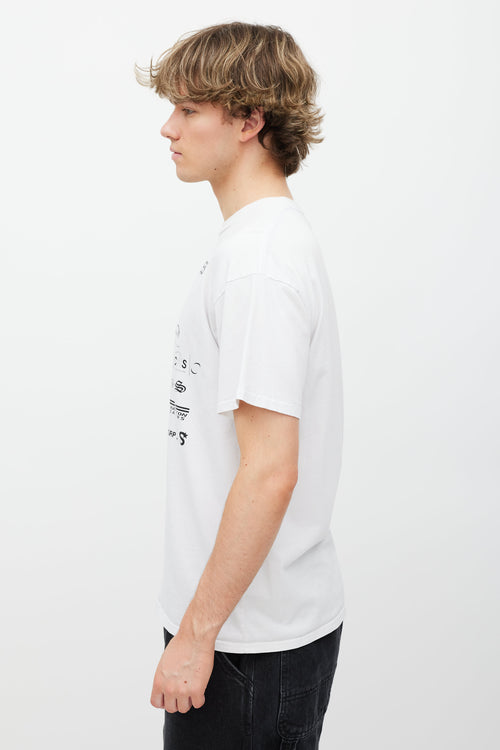 Raf Simons White 
Black Summer Games Printed T-Shirt