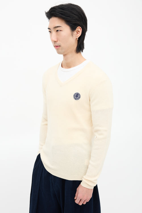 Raf Simons X Fred Perry Cream Wool Knit Sweater