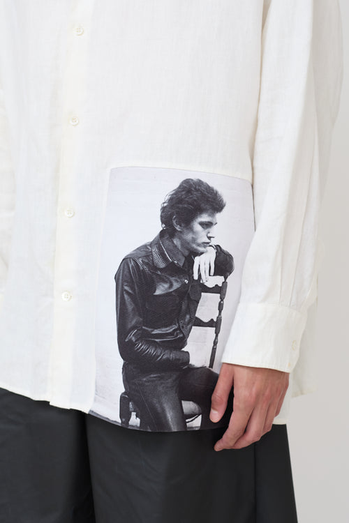 Raf Simons X Robert Mapplethorpe SS 2017 Cream Linen  Graphic Shirt