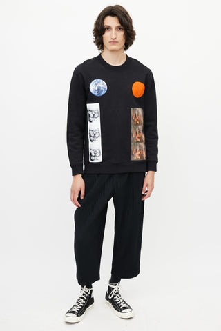 Raf Simons x Sterling Ruby Black 
Multicolour Patch Sweatshirt