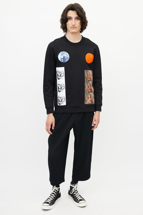 Raf Simons x Sterling Ruby Black 
Multicolour Patch Sweatshirt