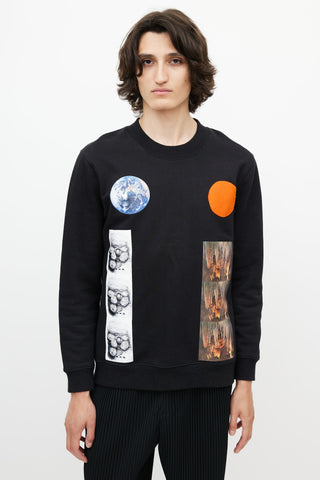 Raf Simons x Sterling Ruby Black 
Multicolour Patch Sweatshirt