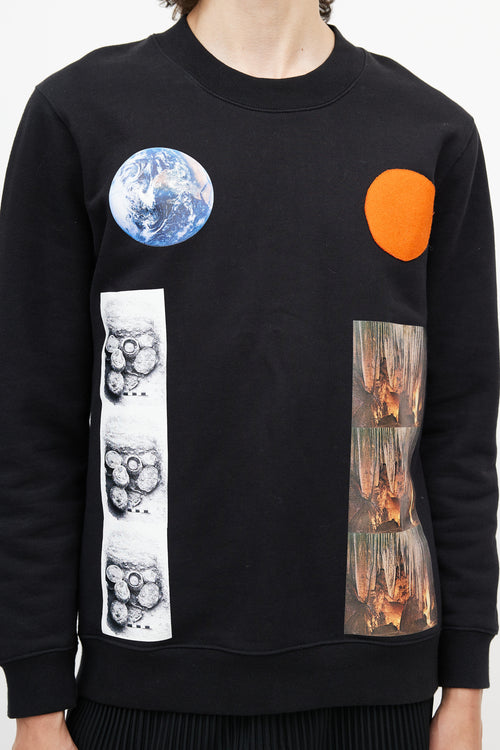 Raf Simons x Sterling Ruby Black 
Multicolour Patch Sweatshirt