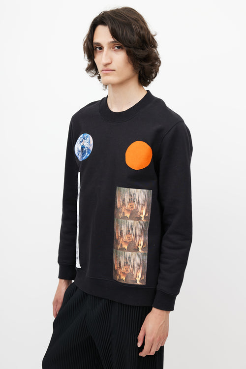 Raf Simons x Sterling Ruby Black 
Multicolour Patch Sweatshirt