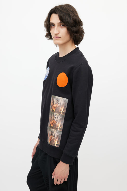 Raf Simons x Sterling Ruby Black 
Multicolour Patch Sweatshirt