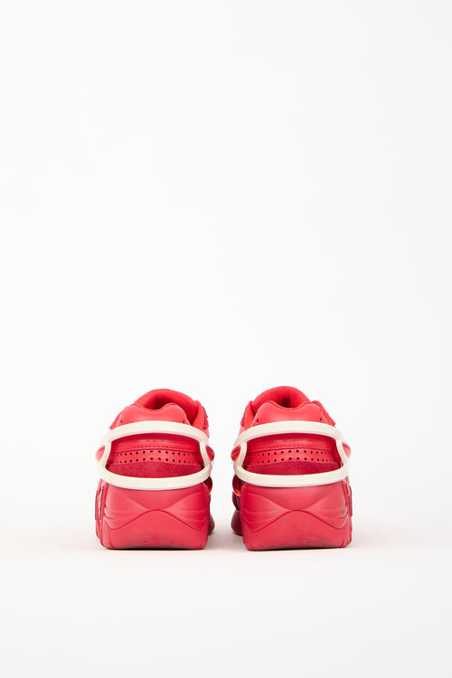 Raf Simons Red Leather Cyclone-21 Sneaker