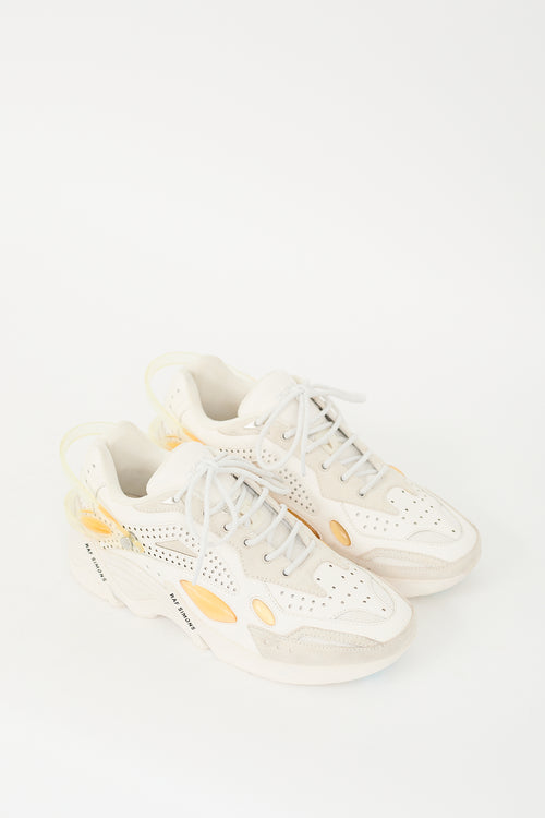 Raf Simons White 
Multi Leather Cylon-21 Sneaker