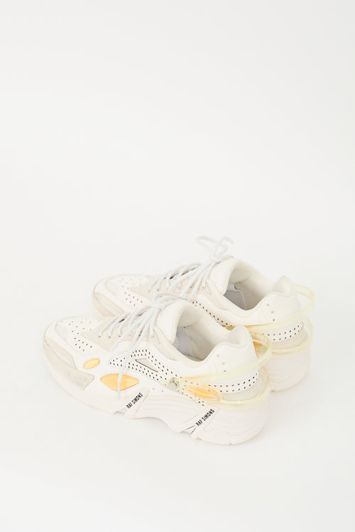 Raf Simons White 
Multi Leather Cylon-21 Sneaker