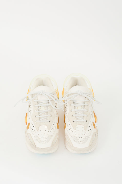 Raf Simons White 
Multi Leather Cylon-21 Sneaker