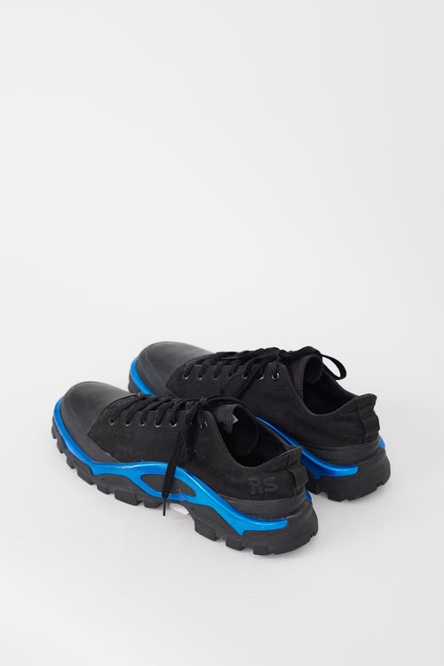 Raf Simons X Adidas Black 
Blue Detroit Runner Sneaker