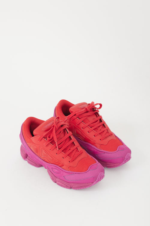 Raf Simons X Adidas Red 
Purple Ozweego Sneaker