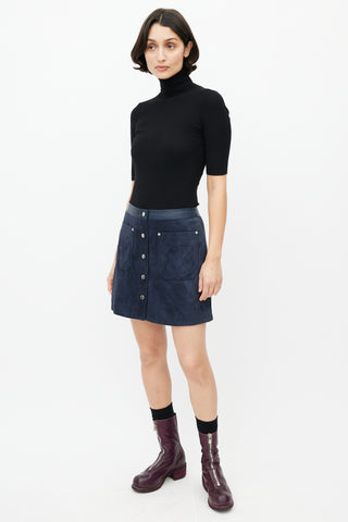 Rag 
Bone Navy Suede Mini Skirt