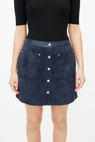 Rag 
Bone Navy Suede Mini Skirt