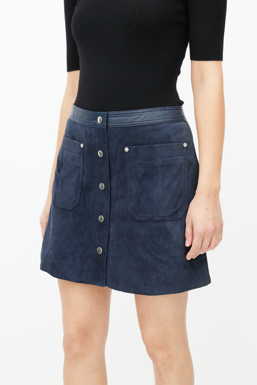 Rag 
Bone Navy Suede Mini Skirt