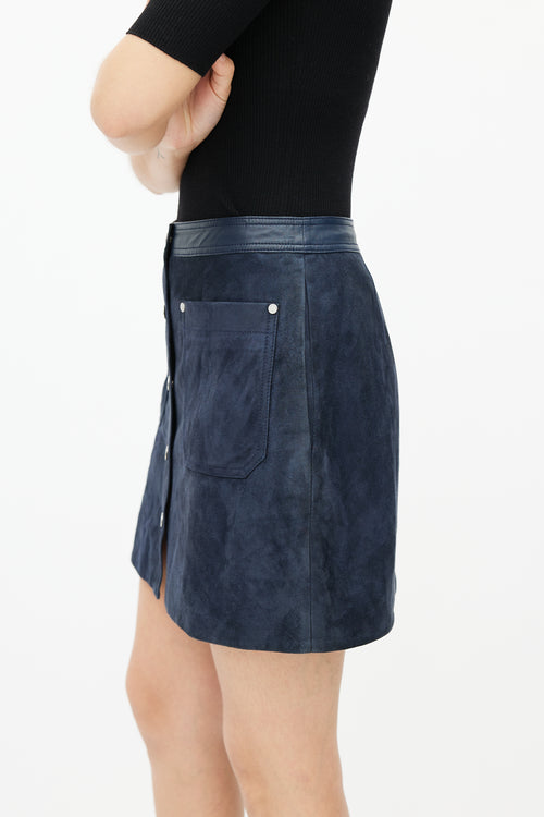 Rag 
Bone Navy Suede Mini Skirt