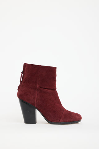 Rag 
Bone Burgundy Suede Ankle Boot