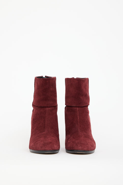 Rag 
Bone Burgundy Suede Ankle Boot