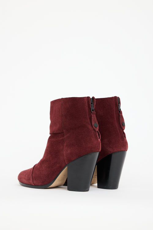 Rag 
Bone Burgundy Suede Ankle Boot