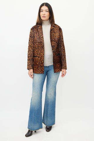 Rag 
Bone Brown Textured Printed Blazer