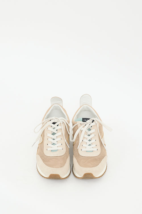 Rag 
Bone Beige 
Green Mesh Retro Sneaker