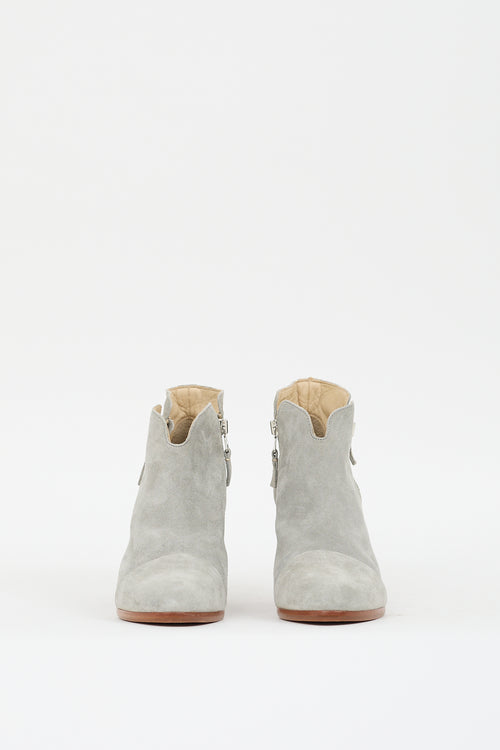 Rag 
Bone Grey Suede Zip Ankle Boot