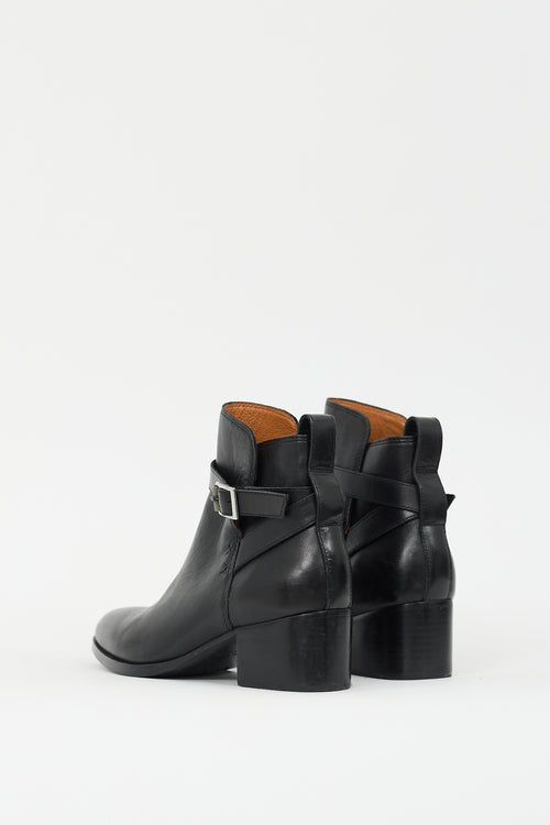 Rag 
Bone Black Leather Buckled Boot