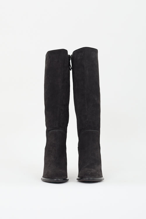 Rag 
Bone Black Suede Heeled Boot