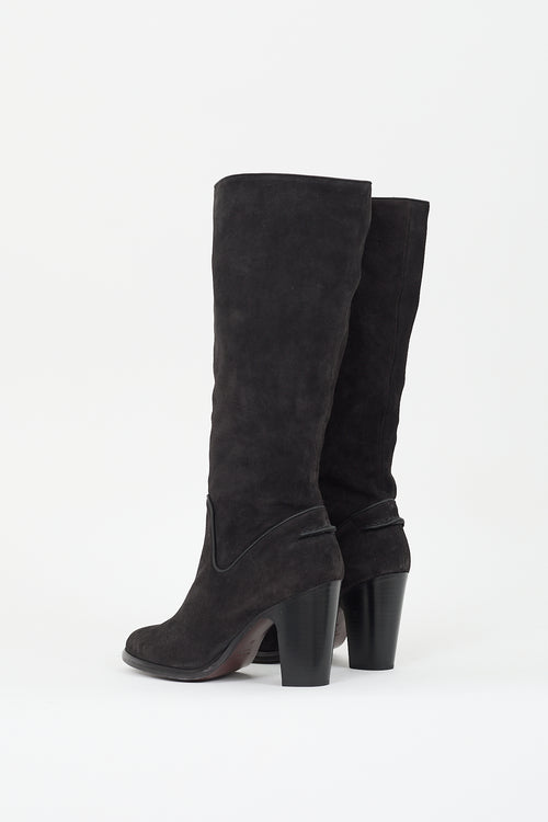 Rag 
Bone Black Suede Heeled Boot