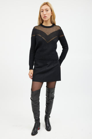 Rag 
Bone Black V Knit Mohair Sweater