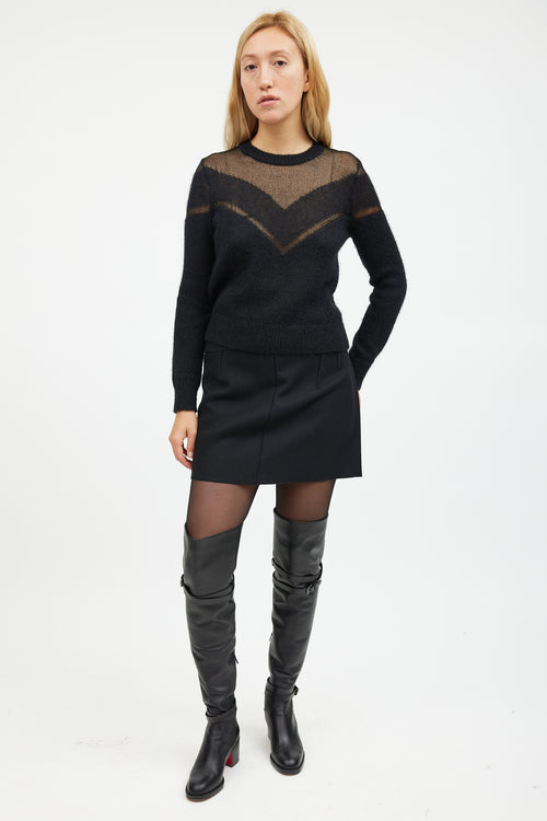 Rag 
Bone Black V Knit Mohair Sweater