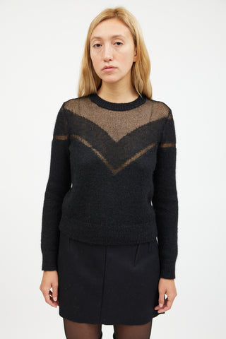 Rag 
Bone Black V Knit Mohair Sweater