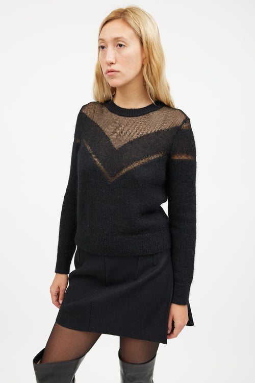 Rag 
Bone Black V Knit Mohair Sweater