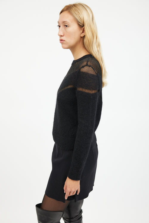 Rag 
Bone Black V Knit Mohair Sweater