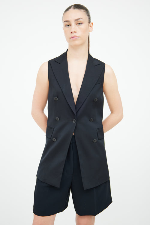 Rag 
Bone Black Double Breasted Sleeveless Vest