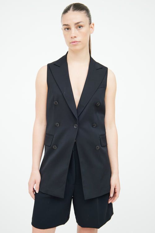 Rag 
Bone Black Double Breasted Sleeveless Vest